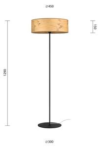 Lampadar din furnir de lemn Bulb Attack Ocho XL, ⌀ 45 cm, bej