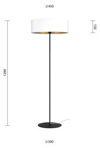 Lampadar cu detaliu auriu Bulb Attack Tres XL, ⌀ 45 cm, alb