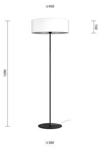 Lampadar cu detaliu argintiu Bulb Attack Tres XL, ⌀ 45 cm, alb