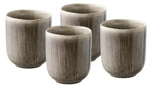 Set 4 piese Canita decorativa Viola, Gri, 8x8x9.5 cm