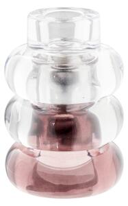 Set 3 piese Suporturi pentru lumanari, Transparent, 7x7x5 cm