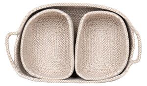 Set 3 piese Cosuri Teixo, Bej, 33x23x13 cm