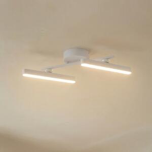 Lindby LED spot Eldrin, alb, 2 becuri, bandă de lumină, reglabil, Alb, Camera de zi / sufragerie, Metal, Modern