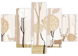 Tablou - Pădure ilustrată (150x105 cm)