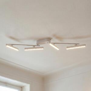 Lindby LED spot Eldrin, alb, 4 becuri, puncte de lumină, reglabil, Alb, Camera de zi / sufragerie, Metal, Modern