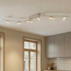 Lindby LED spot Eldrin, alb, 6 becuri, puncte de lumină, reglabil, Alb, Camera de zi / sufragerie, Metal, Modern