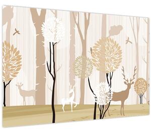 Tablou - Pădure ilustrată (90x60 cm)