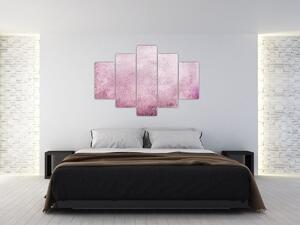 Tablou - Mandala pe zid roz (150x105 cm)