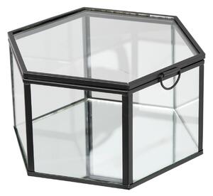 Set 2 piese Cutii decorative, Negru, 14.5x16x8.5 cm