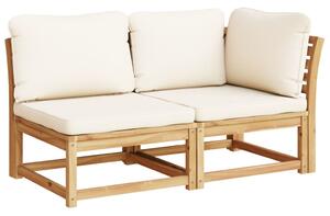 Set mobilier de grădină cu perne, 2 piese, lemn masiv de acacia