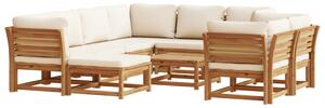 Set mobilier grădină cu perne, 10 piese, lemn masiv acacia