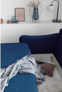 Canapea extensibilă din catifea Miuform Tender Eddie, albastru marin