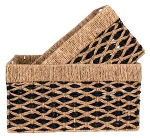 Set 2 piese Cosuri decorative Salar, Negru, 40x25x21 cm