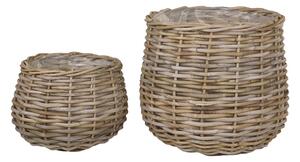 Set 2 piese Cosuri decorative Pulo, Gri, 38x38x34 cm