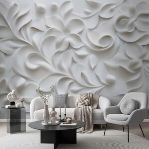 Tapet Ornament floral dimensional gri, Fototapet 3D, w09727 : Uwalls.ro