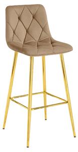 Scaun Bar Fido Catifea Maro Picioare Metalice Finisaj Auriu