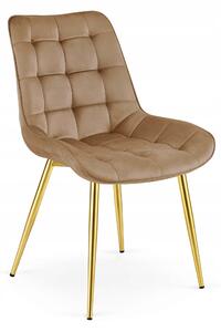 Scaun Bucatarie/Dining Joy Maro Catifea, Picioare Metalice, Finisaj Auriu