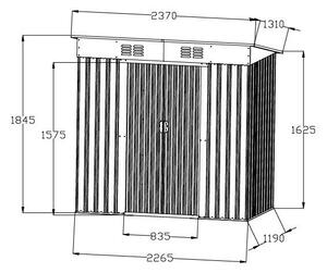 Căsuță de grădină pentru unelte Avenberg 2.4 x 1.3 m ANTRACIT F1