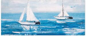 Tablou - Pictură yacht pe mare (120x50 cm)