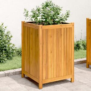 Jardinieră de grădină cu căptușeală, 50x50x75 cm, lemn acacia