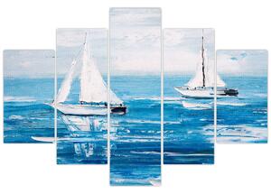 Tablou - Pictură yacht pe mare (150x105 cm)