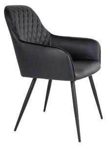Scaun dining Harbo, Negru, 65x57x87 cm, Piele ecologica