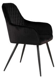 Scaun dining Harbo, Negru, 65x57x87 cm, Catifea