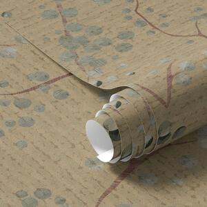 Tapet Model botanic abstract cu cercuri, Tapet flori, a01126 : Uwalls.ro