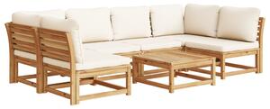 Set mobilier grădină cu perne, 7 piese, lemn masiv acacia