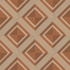 Tapet Model geometric cu romburi în nuanțe de teracotă, Tapet abstract, a01128 : Uwalls.ro