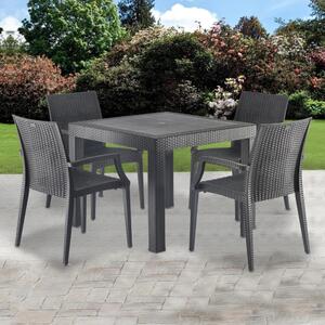 Set mobilier de grădină 5 piese Avenberg NATURA - Negru