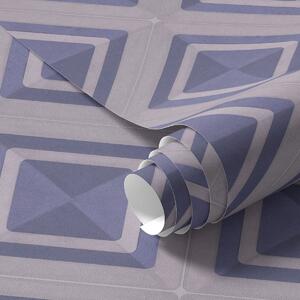 Tapet Model geometric cu romburi în nuanțe de albastru, Tapet abstract, a01128v1 : Uwalls.ro