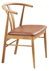 Scaun dining Artenara, Natural/Maro, 56x51x77 cm