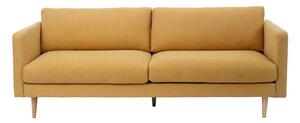 Canapea galbena din textil si lemn pentru 3 persoane 210 cm Colin