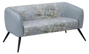 Canapea gri din catifea si metal 140 cm Eve