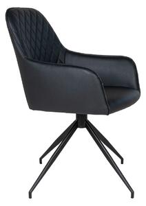 Scaun de dining rotativ Harbo, Negru, 62x56x89 cm