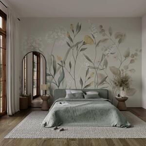 Tapet Plante cu accente galbene pe un fundal deschis, Imagini de fundal unice, w05154v1 : Uwalls.ro