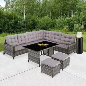 Set luxos mobilier de grădină din ratan Avenberg BARLETTA gri/gri deschis