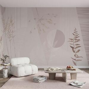 Tapet Ierburi abstracte în nuanțe delicate de roz, Imagini de fundal unice, w05318v1 : Uwalls.ro