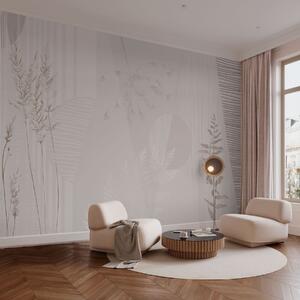 Tapet Compoziție minimalistă cu ierburi și forme, Imagini de fundal unice, w05318 : Uwalls.ro