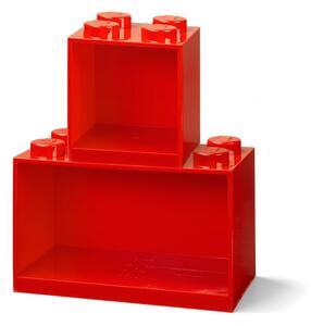 Set 2 rafturi de perete pentru copii LEGO® Brick, roșu