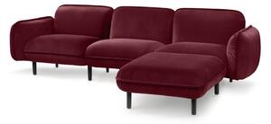 Canapea cu tapițerie din catifea EMKO Bean, roșu bordo