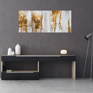 Tablou - Abstract auriu (120x50 cm)