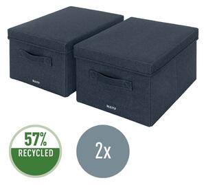 Cutii de depozitare gri-închis 2 buc. din material textil cu capac 28.5x38x20 cm – Leitz