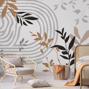 Tapet Siluete și linii abstracte ale plantelor, Imagini de fundal unice, w05374 : Uwalls.ro