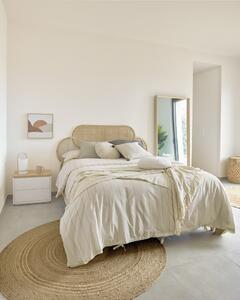 Lenjerie de pat cu cearșaf din bumbac organic Kave Home Kalid, 220 x 240 cm, alb - crem