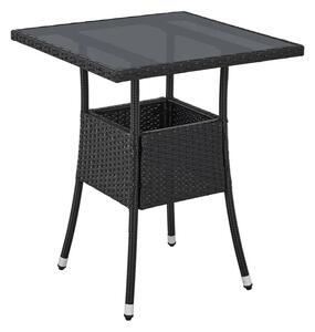 Juskys Masă pătrată din ratan Yoro 60 cm - negru