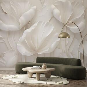 Tapet Flori sculptate din lumină cu petale delicate, Fototapet 3D, Fototapet 3D Flori, w05355 : Uwalls.ro