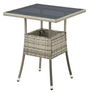 Juskys Masă pătrată din ratan Yoro 60 cm - gri