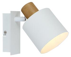 Aplica perete Klausen Whitish AP1 moderna alba 14.1x17.2x8 cm corp iluminat metalic design minimalist pentru dormitor sau living soclu E14 eficient